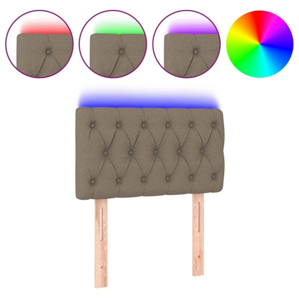 Cabecero con LED de tela gris taupe 80x7x78/88 cm Cabecero con LED de tela gris taupe 80x7x78/88 cm