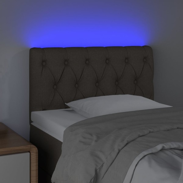 Cabecero con LED de tela gris taupe 80x7x78/88 cm Cabecero con LED de tela gris taupe 80x7x78/88 cm