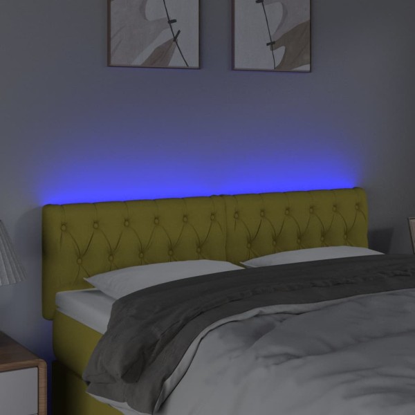 Cabecero con LED de tela verde 144x7x78/88 cm Cabecero con LED de tela verde 144x7x78/88 cm