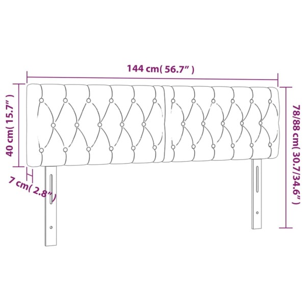 Cabecero con LED de tela verde 144x7x78/88 cm Cabecero con LED de tela verde 144x7x78/88 cm