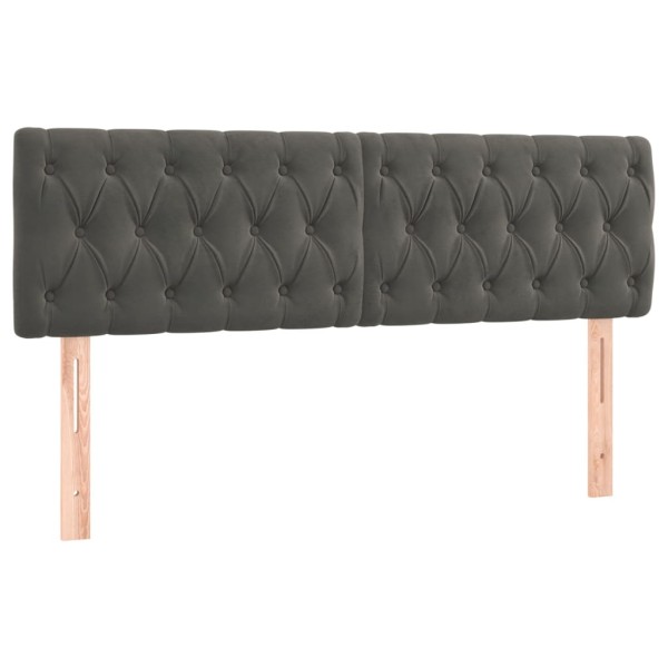 Cabecero con LED de terciopelo gris oscuro 160x7x78/88 cm Cabecero con LED de terciopelo gris oscuro 160x7x78/88 cm