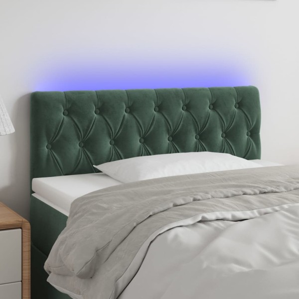 Cabecero con LED de terciopelo verde oscuro 100x7x78/88 cm Cabecero con LED de terciopelo verde oscuro 100x7x78/88 cm