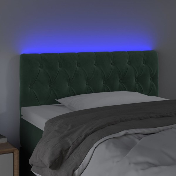 Cabecero con LED de terciopelo verde oscuro 100x7x78/88 cm Cabecero con LED de terciopelo verde oscuro 100x7x78/88 cm