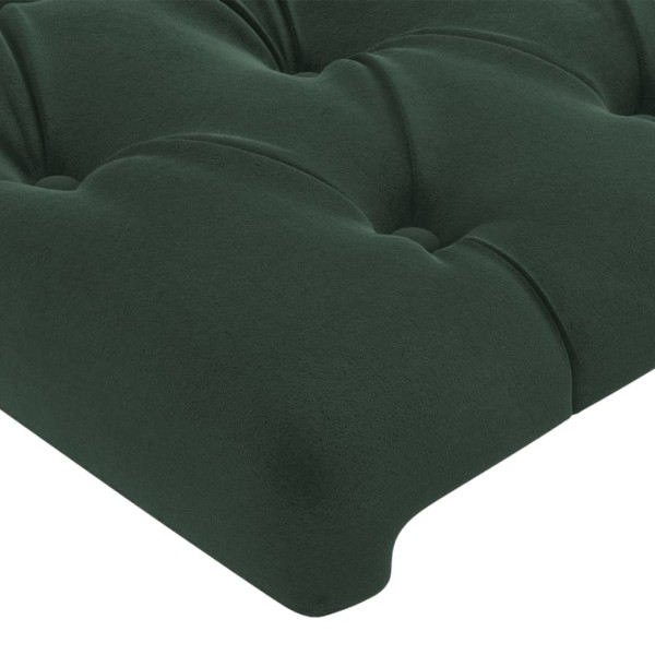Cabecero con LED de terciopelo verde oscuro 100x7x78/88 cm Cabecero con LED de terciopelo verde oscuro 100x7x78/88 cm