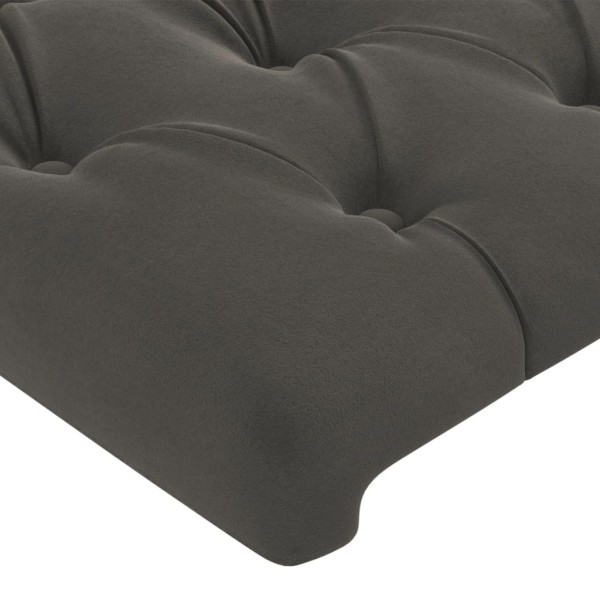 Cabecero con LED de terciopelo gris oscuro 80x7x78/88 cm Cabecero con LED de terciopelo gris oscuro 80x7x78/88 cm