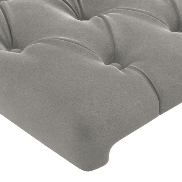 Cabecero con LED de terciopelo gris claro 180x7x78/88 cm Cabecero con LED de terciopelo gris claro 180x7x78/88 cm