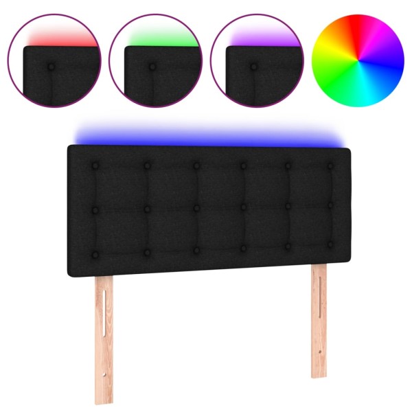 Cabecero con LED de tela negro 80x5x78/88 cm Cabecero con LED de tela negro 80x5x78/88 cm