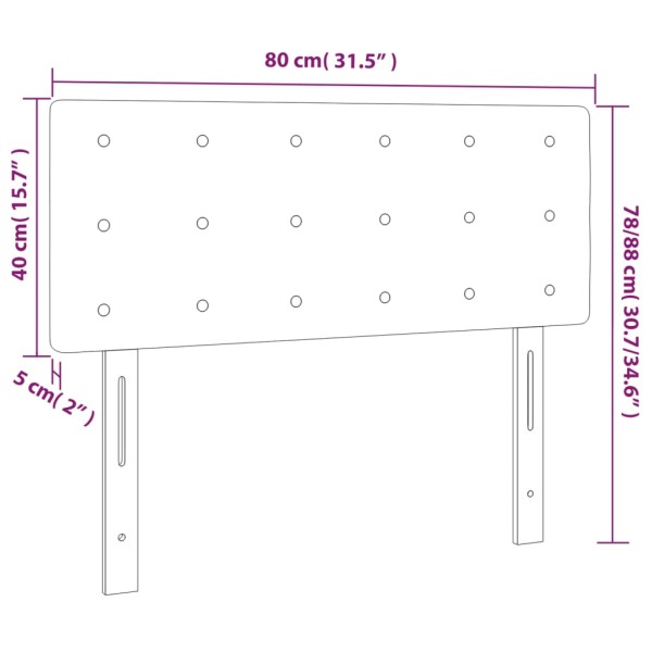 Cabecero con LED de tela negro 80x5x78/88 cm Cabecero con LED de tela negro 80x5x78/88 cm