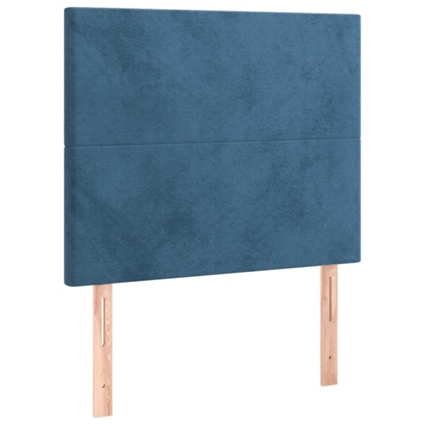 Cabecero con luces LED terciopelo azul oscuro 100x5x118/128 cm Cabecero con luces LED terciopelo azul oscuro 100x5x118/128 cm