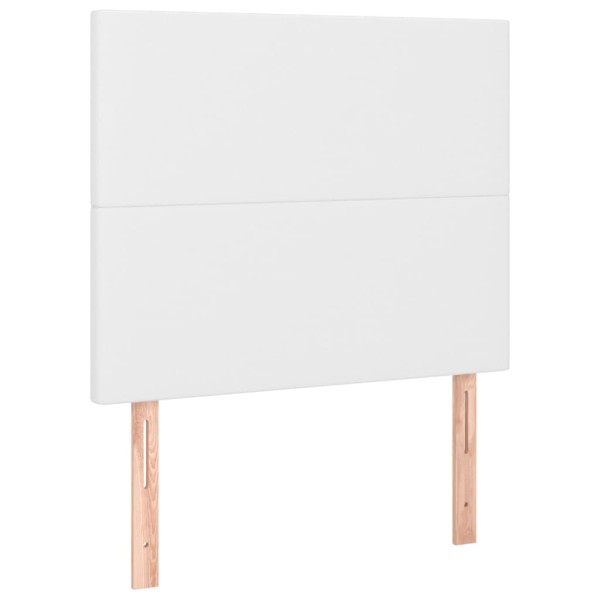 Cabecero con luces LED cuero sintético blanco 90x5x118/128 cm Cabecero con luces LED cuero sintético blanco 90x5x118/128 cm