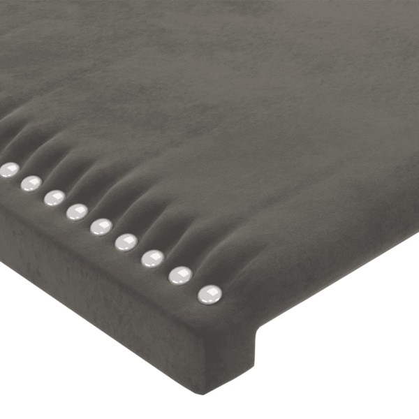 Cabecero con luces LED terciopelo gris oscuro 160x5x118/128 cm Cabecero con luces LED terciopelo gris oscuro 160x5x118/128 cm