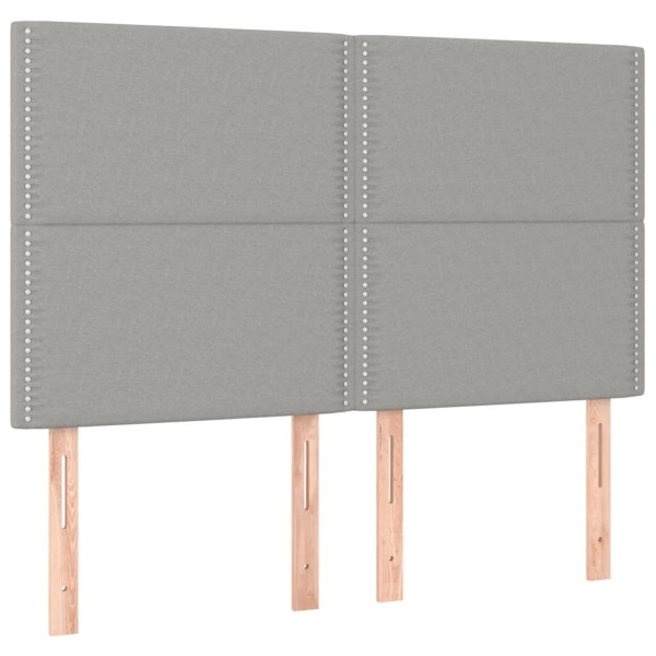 Cabecero con luces LED tela gris claro 144x5x118/128 cm Cabecero con luces LED tela gris claro 144x5x118/128 cm