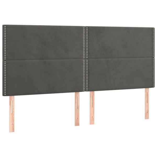 Cabecero con luces LED terciopelo gris oscuro 180x5x118/128 cm Cabecero con luces LED terciopelo gris oscuro 180x5x118/128 cm