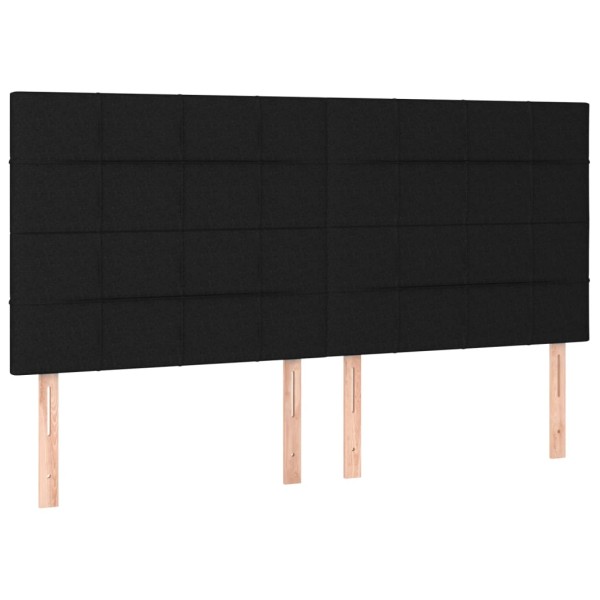 Cabecero con luces LED tela negro 200x5x118/128 cm Cabecero con luces LED tela negro 200x5x118/128 cm