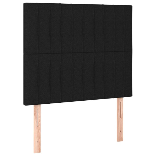 Cabecero con luces LED tela negro 100x5x118/128 cm Cabecero con luces LED tela negro 100x5x118/128 cm