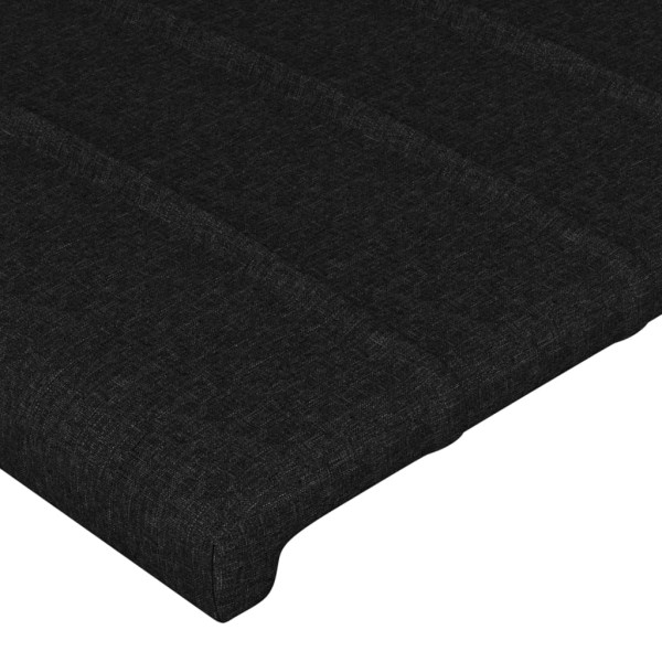 Cabecero con luces LED tela negro 100x5x118/128 cm Cabecero con luces LED tela negro 100x5x118/128 cm