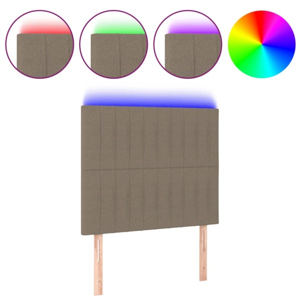 Cabecero con luces LED tela gris taupe 100x5x118/128 cm Cabecero con luces LED tela gris taupe 100x5x118/128 cm