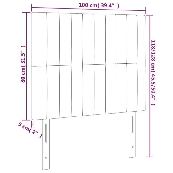 Cabecero con luces LED tela gris taupe 100x5x118/128 cm Cabecero con luces LED tela gris taupe 100x5x118/128 cm