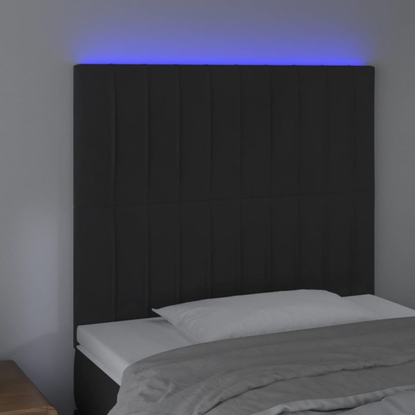 Cabecero con luces LED terciopelo negro 80x5x118/128 cm Cabecero con luces LED terciopelo negro 80x5x118/128 cm
