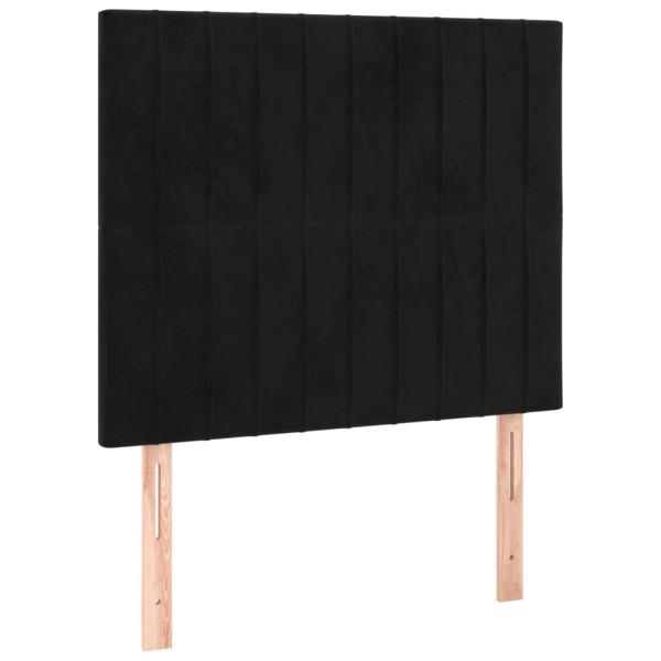 Cabecero con luces LED terciopelo negro 80x5x118/128 cm Cabecero con luces LED terciopelo negro 80x5x118/128 cm