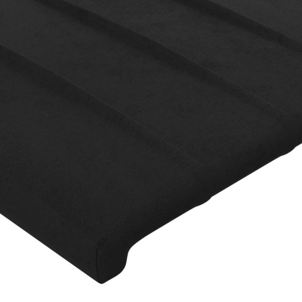 Cabecero con luces LED terciopelo negro 80x5x118/128 cm Cabecero con luces LED terciopelo negro 80x5x118/128 cm