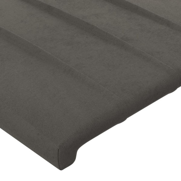 Cabecero con luces LED terciopelo gris oscuro 144x5x118/128 cm Cabecero con luces LED terciopelo gris oscuro 144x5x118/128 cm