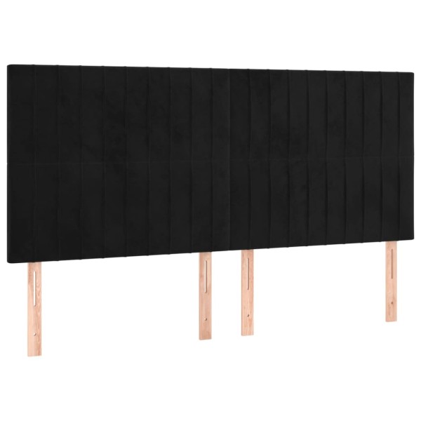 Cabecero con luces LED terciopelo negro 160x5x118/128 cm Cabecero con luces LED terciopelo negro 160x5x118/128 cm