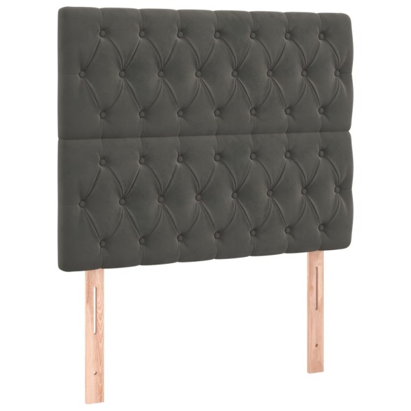 Cabecero con luces LED terciopelo gris oscuro 100x7x118/128 cm Cabecero con luces LED terciopelo gris oscuro 100x7x118/128 cm