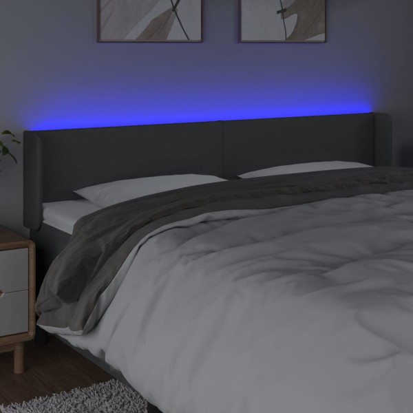 Cabecero con LED de tela gris oscuro 183x16x78/88 cm Cabecero con LED de tela gris oscuro 183x16x78/88 cm