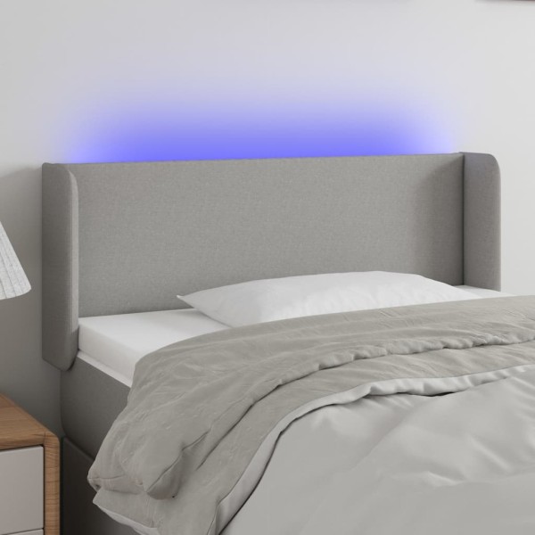 Cabecero con LED de tela gris claro 103x16x78/88 cm Cabecero con LED de tela gris claro 103x16x78/88 cm