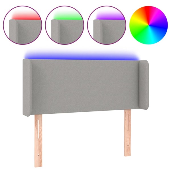 Cabecero con LED de tela gris claro 103x16x78/88 cm Cabecero con LED de tela gris claro 103x16x78/88 cm