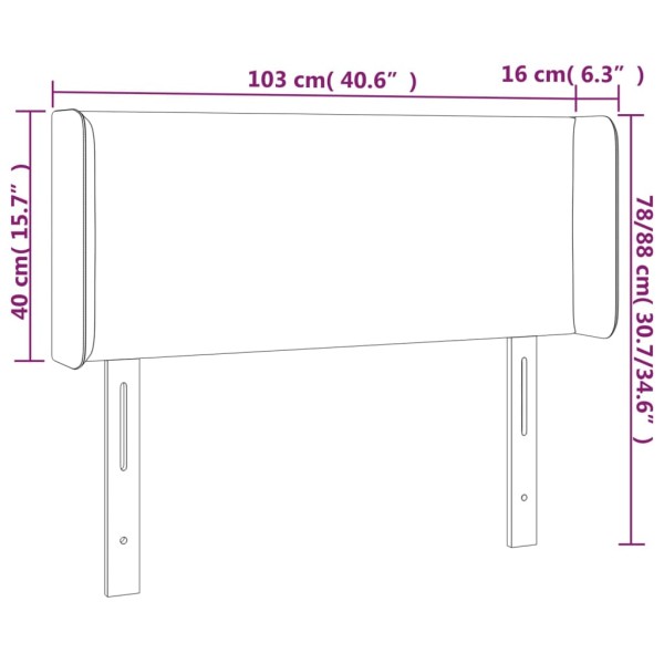 Cabecero con LED de tela gris claro 103x16x78/88 cm Cabecero con LED de tela gris claro 103x16x78/88 cm