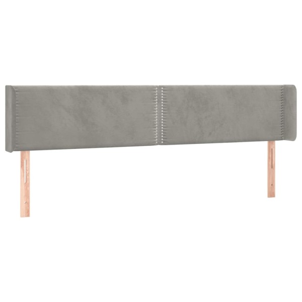 Cabecero con LED de terciopelo gris claro 183x16x78/88 cm Cabecero con LED de terciopelo gris claro 183x16x78/88 cm