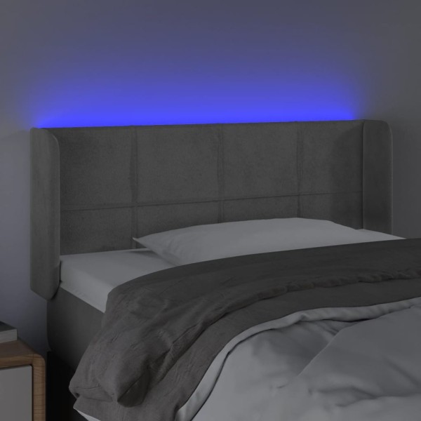 Cabecero con LED de terciopelo gris claro 103x16x78/88 cm Cabecero con LED de terciopelo gris claro 103x16x78/88 cm