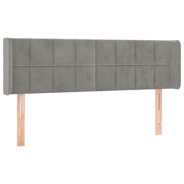 Cabecero con LED de terciopelo gris claro 147x16x78/88 cm Cabecero con LED de terciopelo gris claro 147x16x78/88 cm
