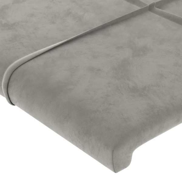 Cabecero con LED de terciopelo gris claro 147x16x78/88 cm Cabecero con LED de terciopelo gris claro 147x16x78/88 cm
