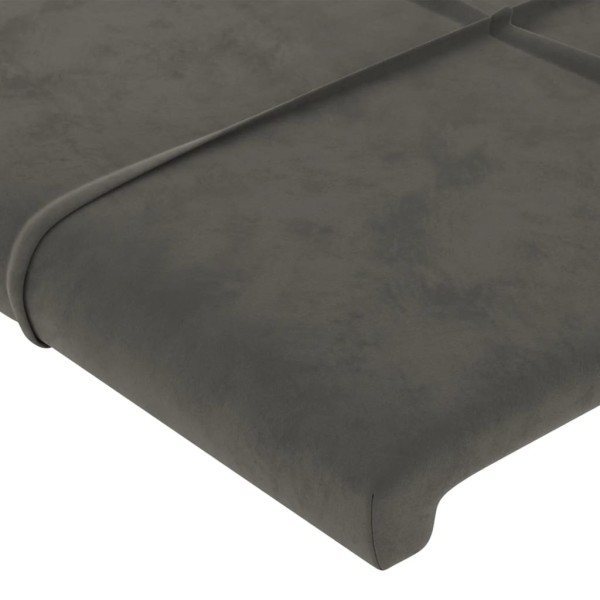 Cabecero con LED de terciopelo gris oscuro 83x16x78/88 cm Cabecero con LED de terciopelo gris oscuro 83x16x78/88 cm