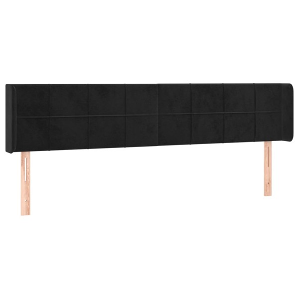 Cabecero con LED de terciopelo negro 163x16x78/88 cm Cabecero con LED de terciopelo negro 163x16x78/88 cm