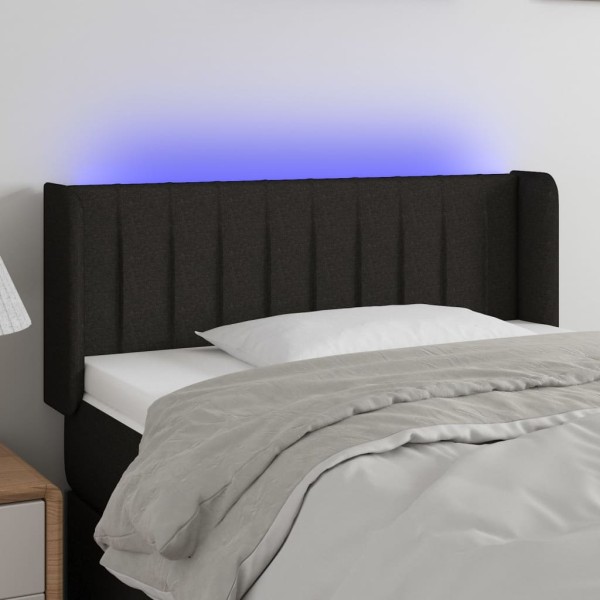 Cabecero con LED de tela negro 103x16x78/88 cm Cabecero con LED de tela negro 103x16x78/88 cm