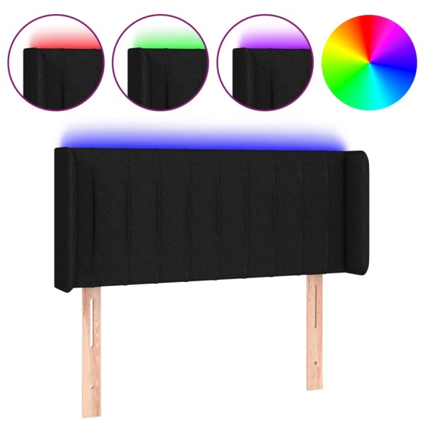 Cabecero con LED de tela negro 103x16x78/88 cm Cabecero con LED de tela negro 103x16x78/88 cm