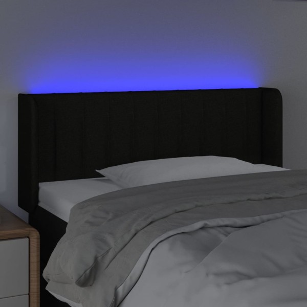 Cabecero con LED de tela negro 103x16x78/88 cm Cabecero con LED de tela negro 103x16x78/88 cm