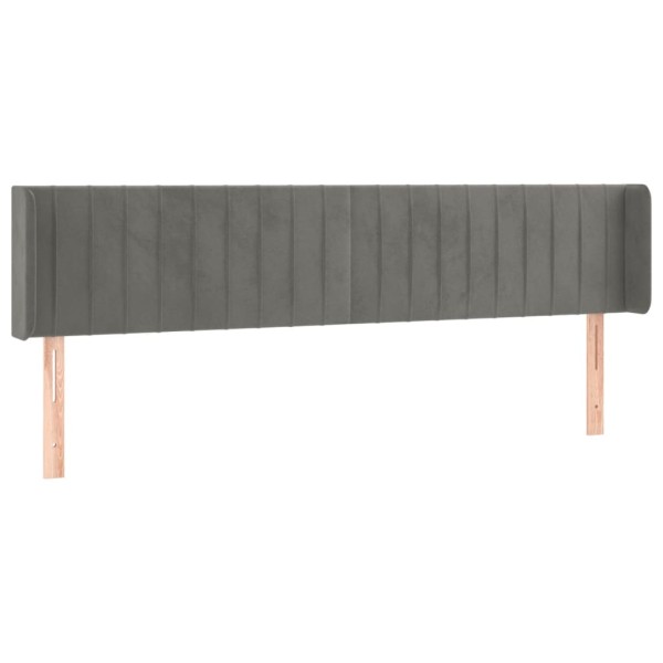 Cabecero con LED de terciopelo gris claro 203x16x78/88 cm Cabecero con LED de terciopelo gris claro 203x16x78/88 cm