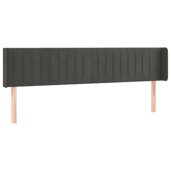 Cabecero con LED de terciopelo gris oscuro 183x16x78/88 cm Cabecero con LED de terciopelo gris oscuro 183x16x78/88 cm