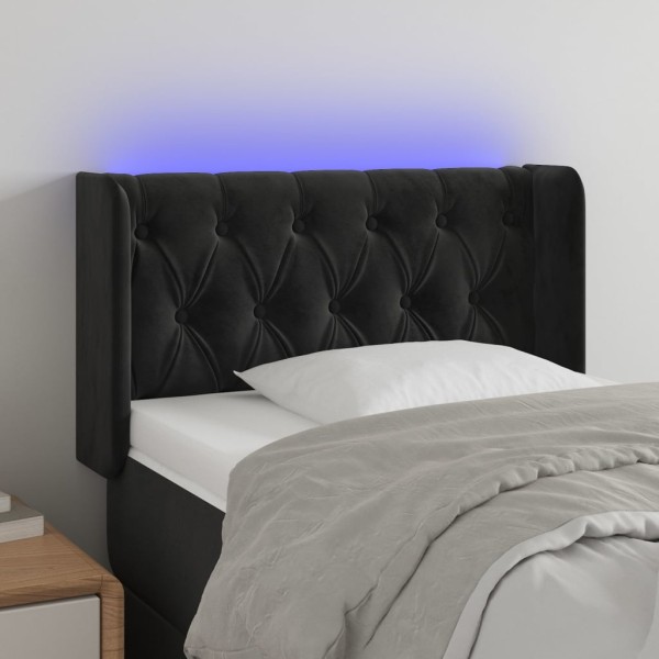 Cabecero con LED de terciopelo negro 83x16x78/88 cm Cabecero con LED de terciopelo negro 83x16x78/88 cm