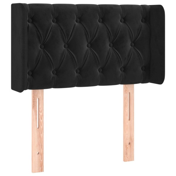 Cabecero con LED de terciopelo negro 83x16x78/88 cm Cabecero con LED de terciopelo negro 83x16x78/88 cm