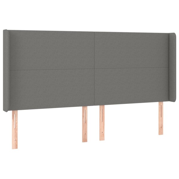 Cabecero con LED de tela gris oscuro 183x16x118/128 cm Cabecero con LED de tela gris oscuro 183x16x118/128 cm