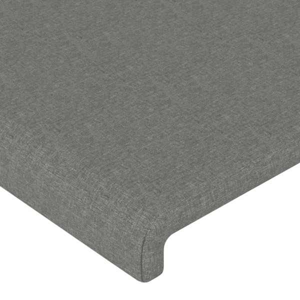 Cabecero con LED de tela gris oscuro 183x16x118/128 cm Cabecero con LED de tela gris oscuro 183x16x118/128 cm