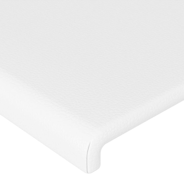 Cabecero con LED cuero sintético blanco 93x16x118/128 cm Cabecero con LED cuero sintético blanco 93x16x118/128 cm