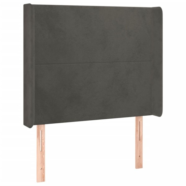 Cabecero con LED de terciopelo gris oscuro 103x16x118/128 cm Cabecero con LED de terciopelo gris oscuro 103x16x118/128 cm