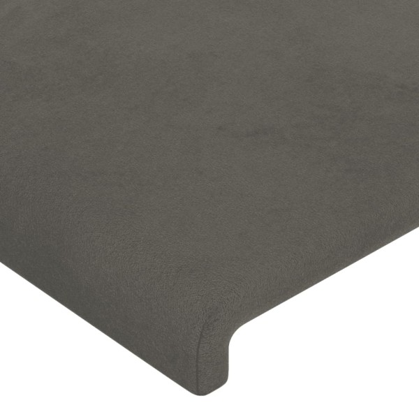 Cabecero con LED de terciopelo gris oscuro 103x16x118/128 cm Cabecero con LED de terciopelo gris oscuro 103x16x118/128 cm